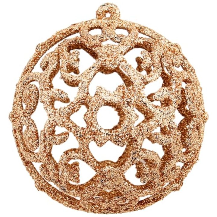 Julgranskulor 100 delar set 3/4/6 cm roséguld/guld vidaXL – bild 3