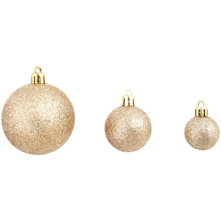 Julgranskulor 100 delar set 3/4/6 cm roséguld/guld vidaXL – bild 4
