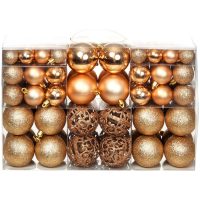 Julgranskulor 100 delar set 3/4/6 cm roséguld/guld vidaXL