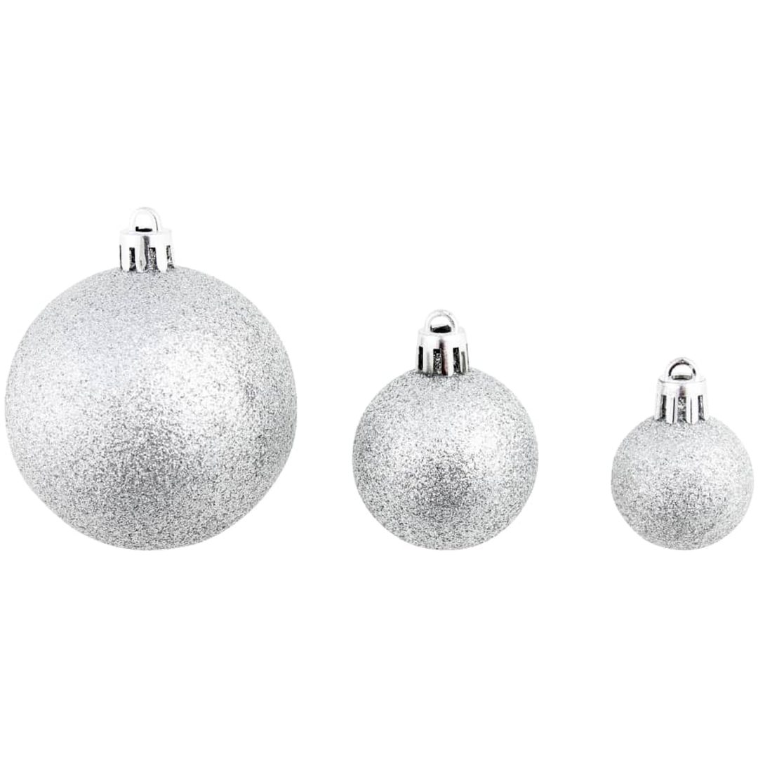 Julgranskulor 100 delar set 3/4/6 cm silver vidaXL – bild 4