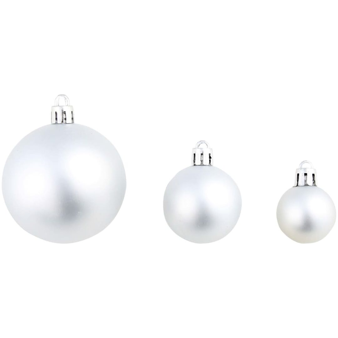 Julgranskulor 100 delar set 3/4/6 cm silver vidaXL – bild 8