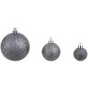 Julgranskulor 100 delar set 3/4/6 cm vit/grå vidaXL – miniatyr 4