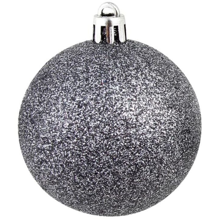 Julgranskulor 100 delar set 3/4/6 cm vit/grå vidaXL – bild 5