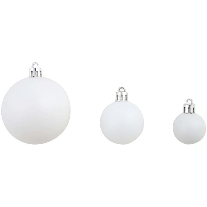 Julgranskulor 100 delar set 3/4/6 cm vit/grå vidaXL – bild 6