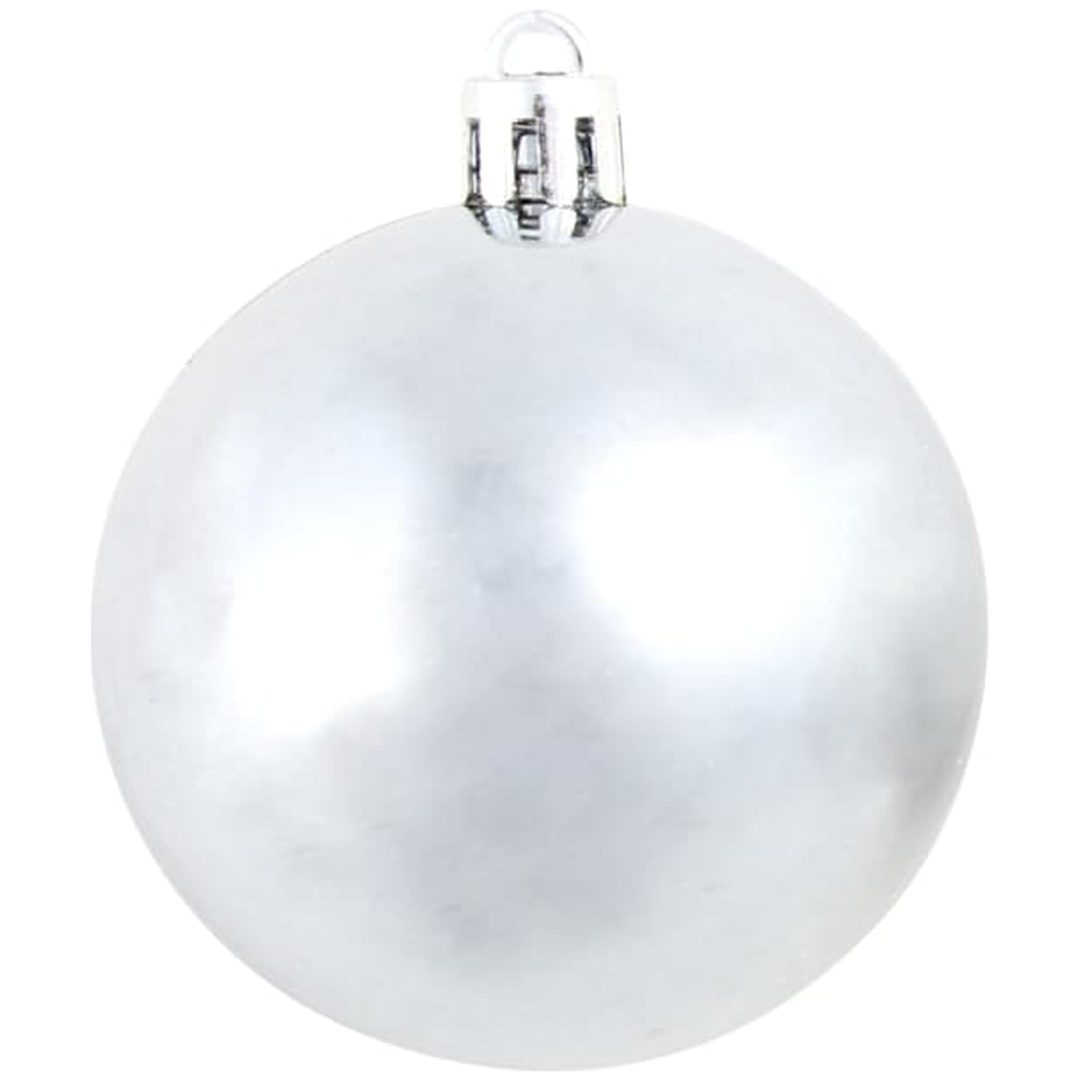 Julgranskulor 100 delar set 3/4/6 cm vit/grå vidaXL – bild 9