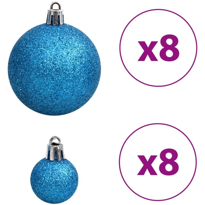 Julgranskulor 100 st blå och silver 3/4/6 cm vidaXL – bild 6