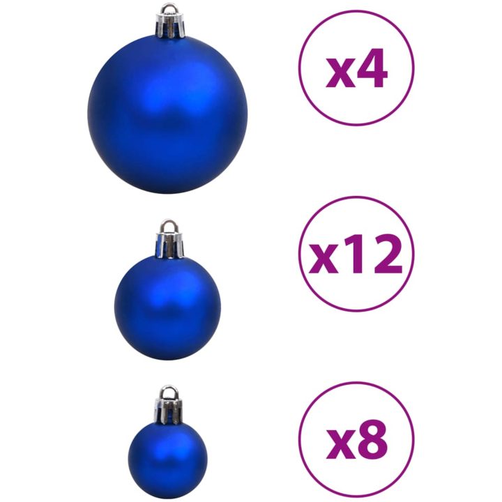 Julgranskulor 100 st blå och silver 3/4/6 cm vidaXL – bild 7
