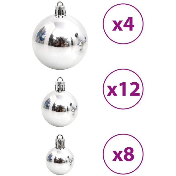Julgranskulor 100 st blå och silver 3/4/6 cm vidaXL – bild 8