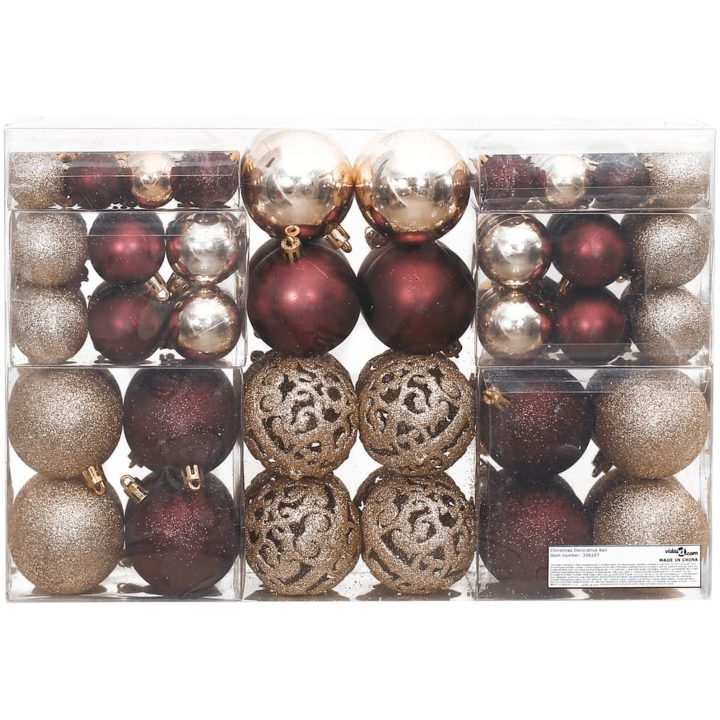 Julgranskulor 100 st chanpange och brun 3/4/6 cm vidaXL – bild 3