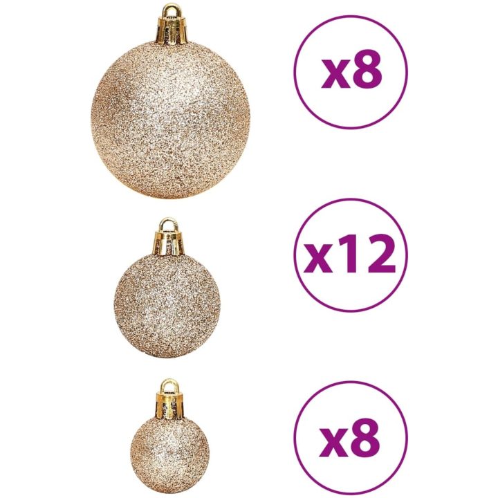 Julgranskulor 100 st chanpange och brun 3/4/6 cm vidaXL – bild 5