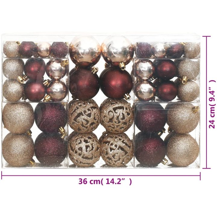 Julgranskulor 100 st chanpange och brun 3/4/6 cm vidaXL – bild 10