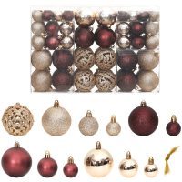 Julgranskulor 100 st chanpange och brun 3/4/6 cm vidaXL