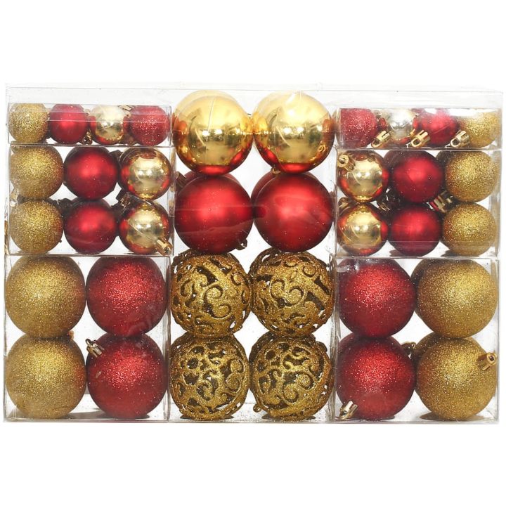 Julgranskulor 100 st guld och vinröd 3/4/6 cm vidaXL – bild 2