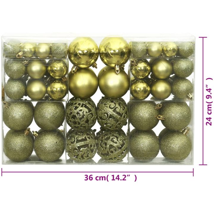 Julgranskulor 100 st ljusgrön 3/4/6 cm vidaXL – bild 9