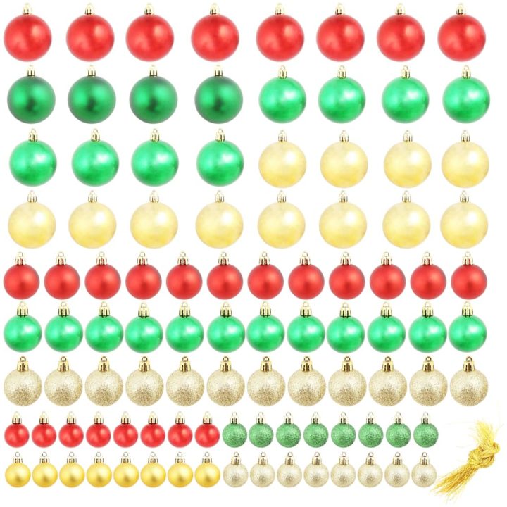 Julgranskulor 100 st röd/guld/grön vidaXL – bild 2