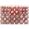 Julgranskulor 100 st rosa och rosenrött 3/4/6 cm vidaXL – miniatyr 2