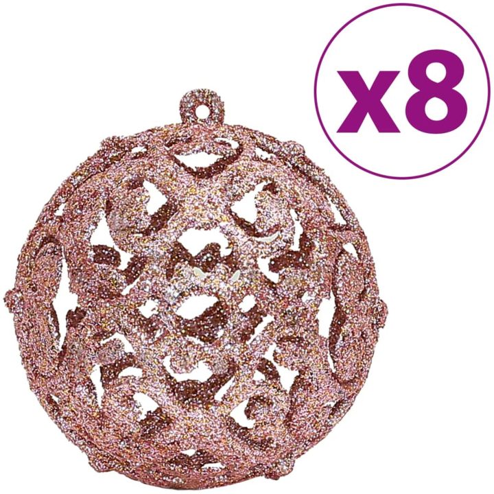 Julgranskulor 100 st rosa och rosenrött 3/4/6 cm vidaXL – bild 4