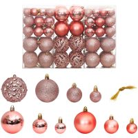 Julgranskulor 100 st rosa och rosenrött 3/4/6 cm vidaXL