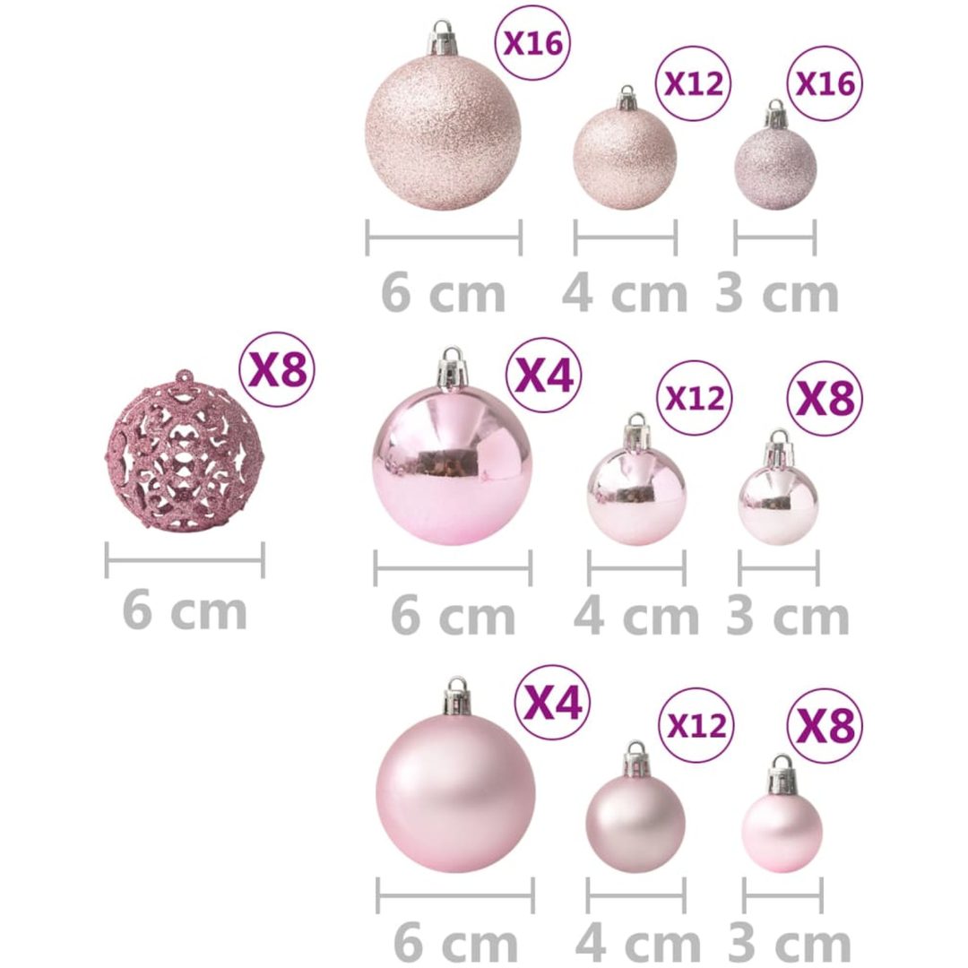 Julgranskulor 100 st rosa vidaXL – bild 7