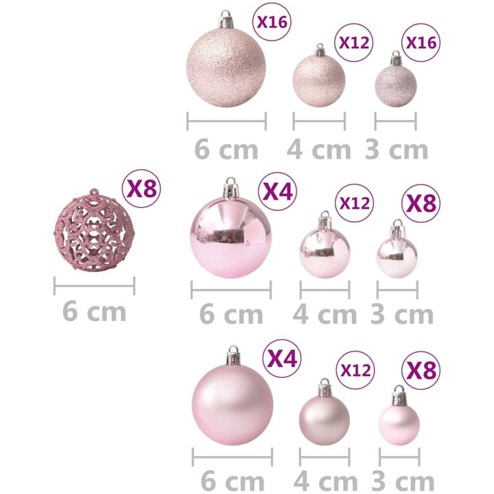 Julgranskulor 100 st rosa vidaXL – bild 9