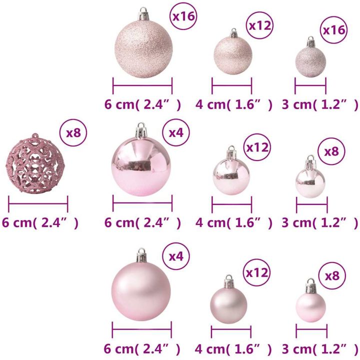 Julgranskulor 100 st rosa vidaXL – bild 10