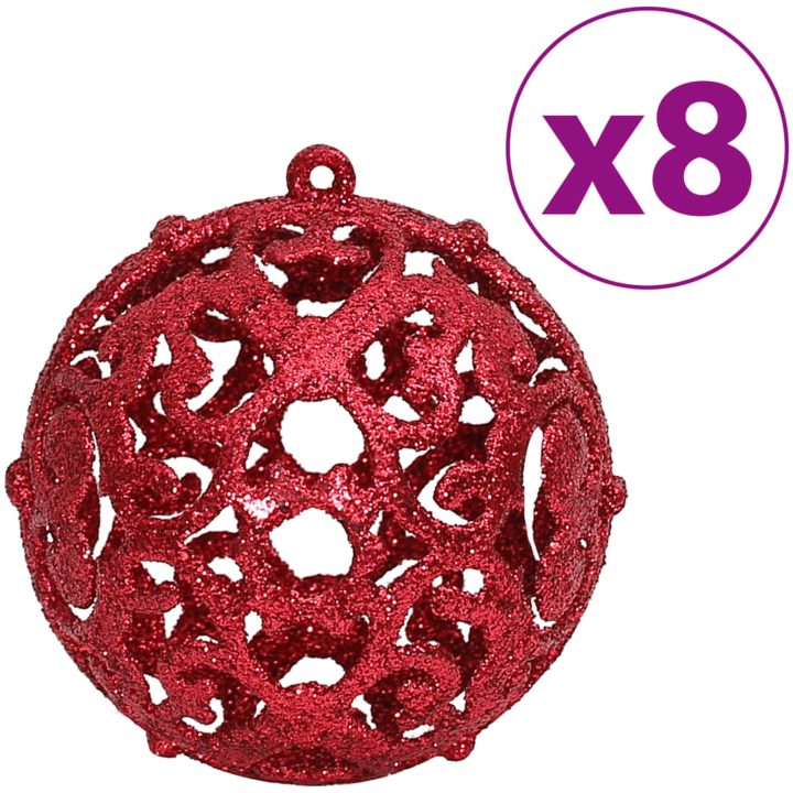 Julgranskulor 100 st vinröd 3/4/6 cm vidaXL – bild 5