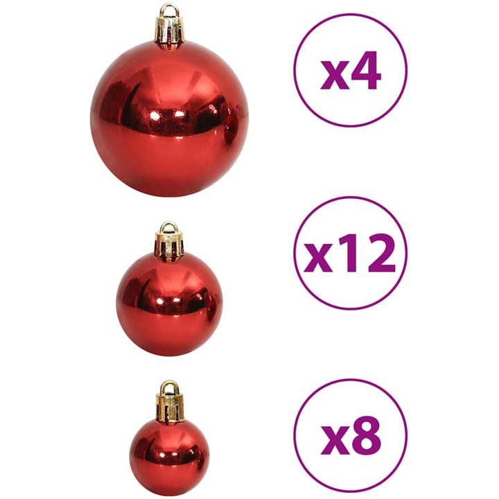 Julgranskulor 100 st vinröd 3/4/6 cm vidaXL – bild 6
