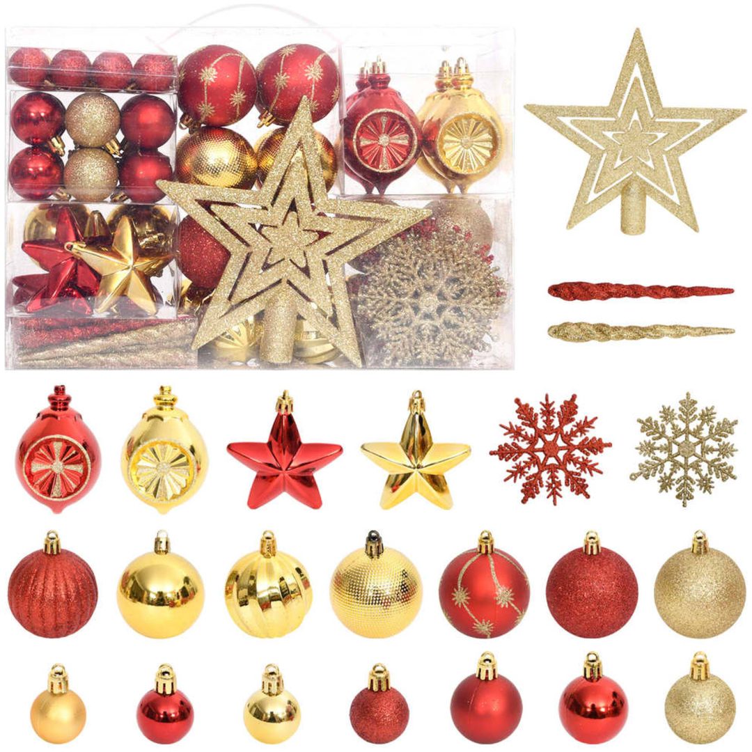 Julgranskulor 108 st guld och röd vidaXL