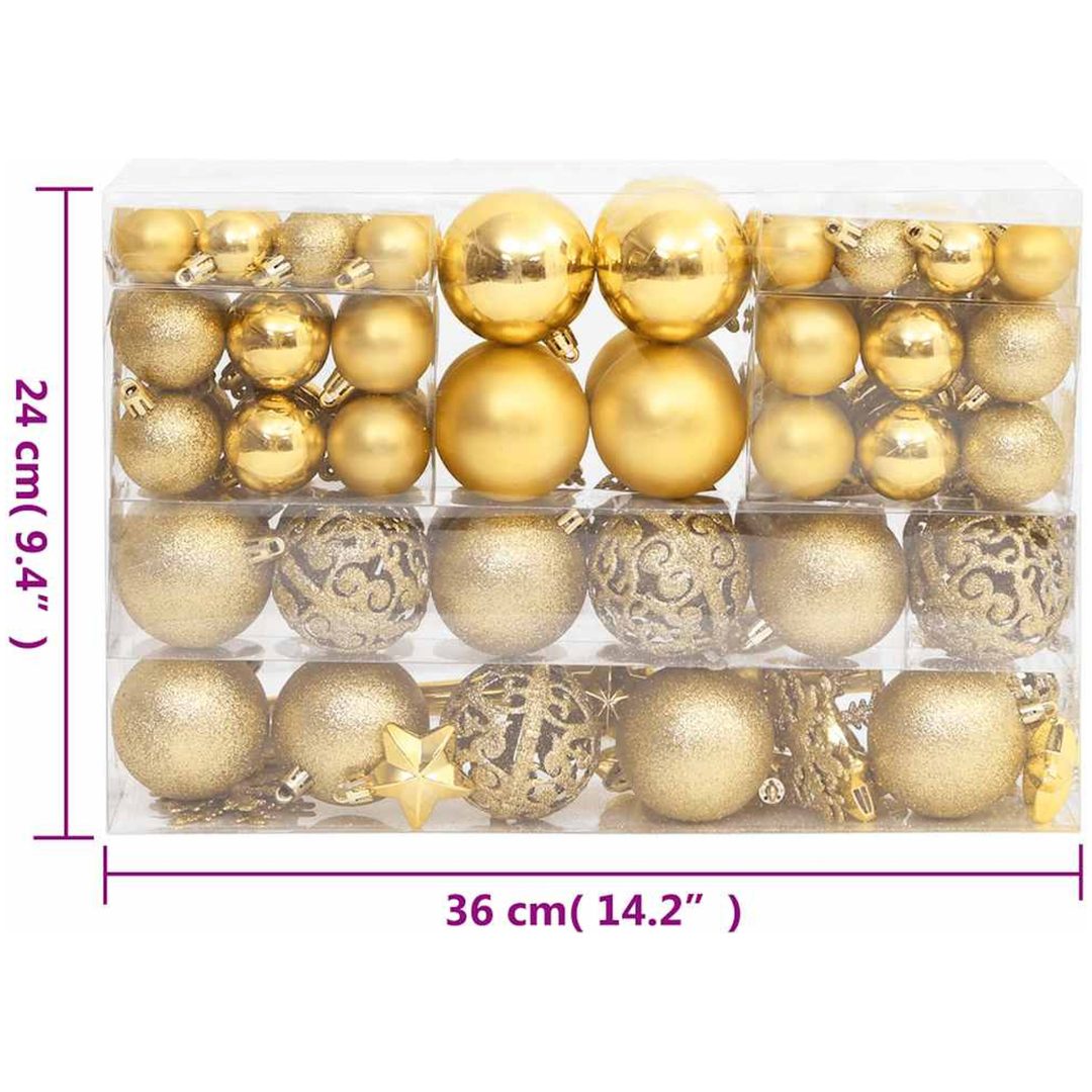Julgranskulor 111 delar guld polystyren vidaXL – bild 11