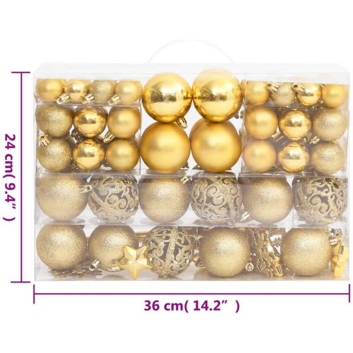 Julgranskulor 111 delar guld polystyren vidaXL – bild 12