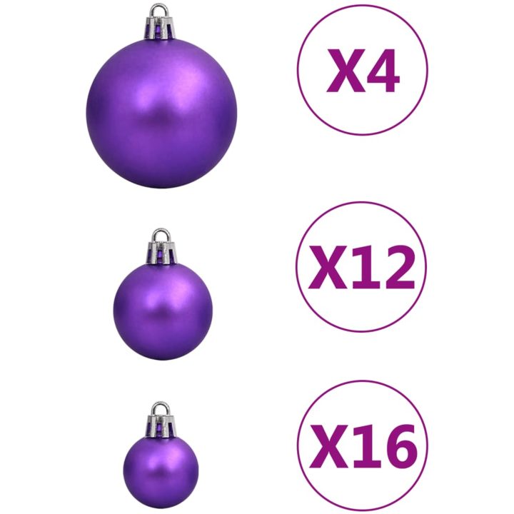 Julgranskulor 111 delar lila polystyren vidaXL – bild 5