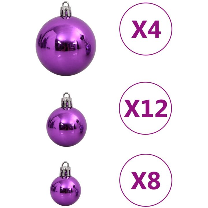 Julgranskulor 111 delar lila polystyren vidaXL – bild 6