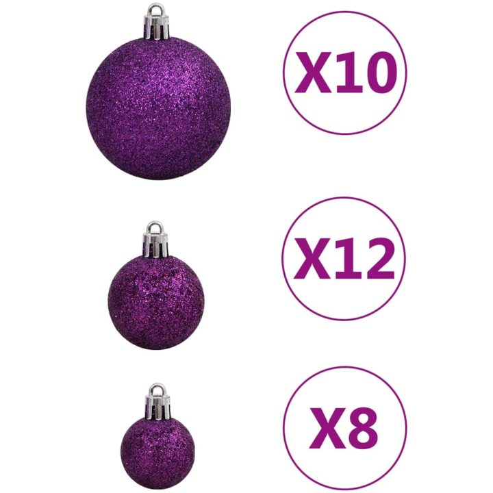 Julgranskulor 111 delar lila polystyren vidaXL – bild 7