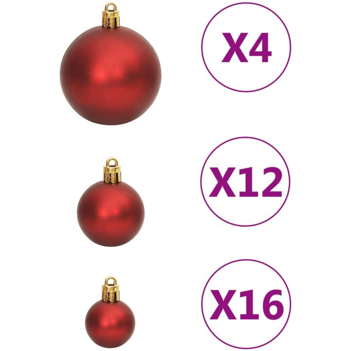 Julgranskulor 111 delar röd polystyren vidaXL – bild 7