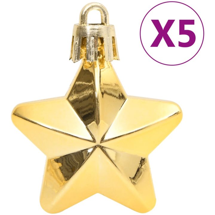 Julgranskulor 111 delar röd/grön/guld polystyren vidaXL – bild 11