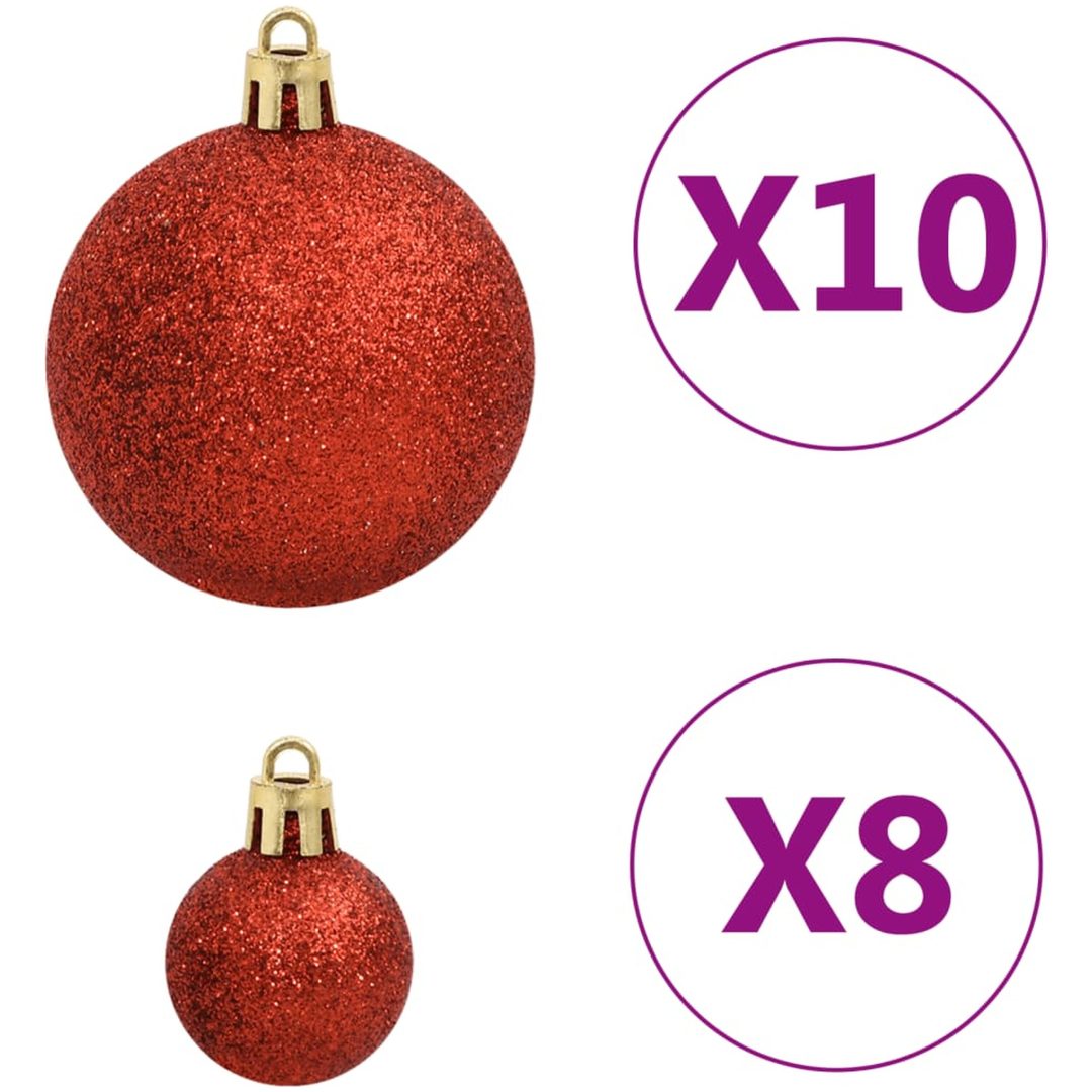 Julgranskulor 111 delar röd/grön/guld polystyren vidaXL – bild 7