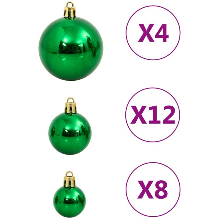 Julgranskulor 111 delar röd/grön/guld polystyren vidaXL – bild 9