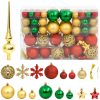 Julgranskulor 111 delar röd/grön/guld polystyren vidaXL – miniatyr 1