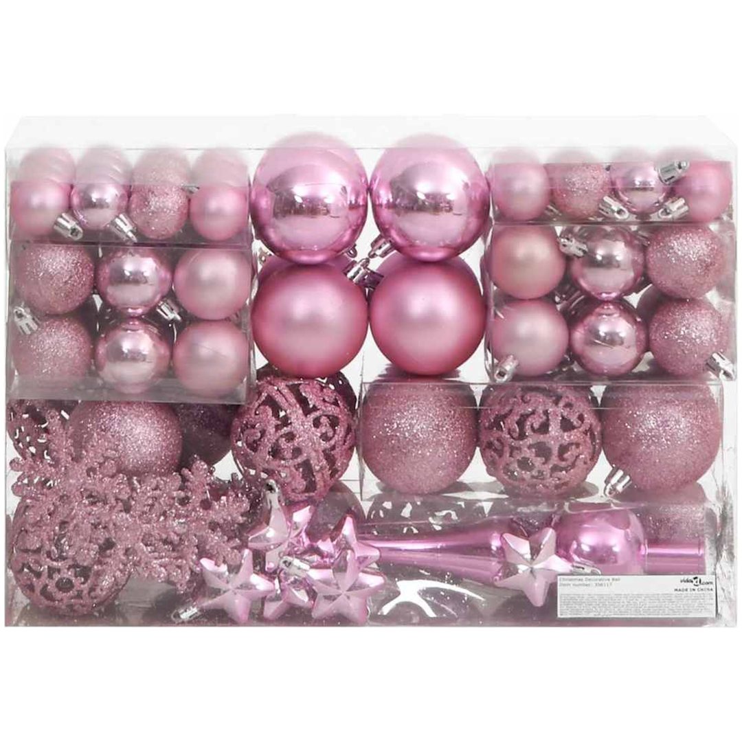 Julgranskulor 111 delar rosa polystyren vidaXL – bild 2