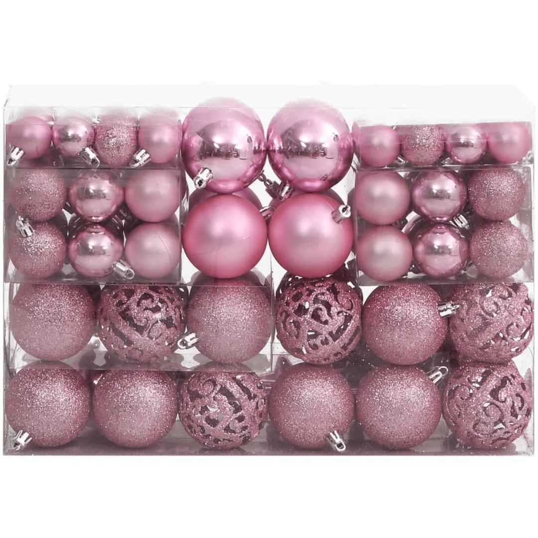 Julgranskulor 111 delar rosa polystyren vidaXL – bild 3