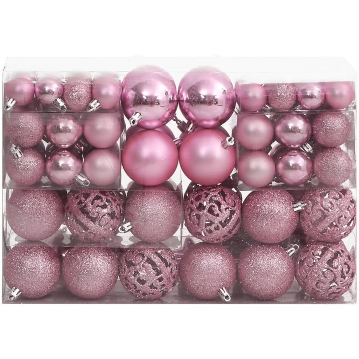 Julgranskulor 111 delar rosa polystyren vidaXL – bild 3