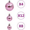 Julgranskulor 111 delar rosa polystyren vidaXL – miniatyr 7