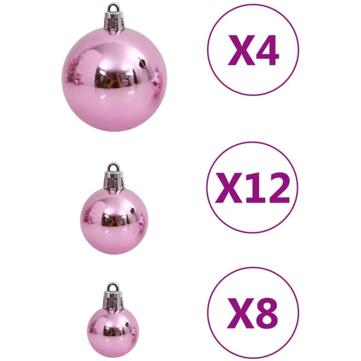 Julgranskulor 111 delar rosa polystyren vidaXL – bild 7