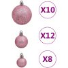 Julgranskulor 111 delar rosa polystyren vidaXL – miniatyr 8