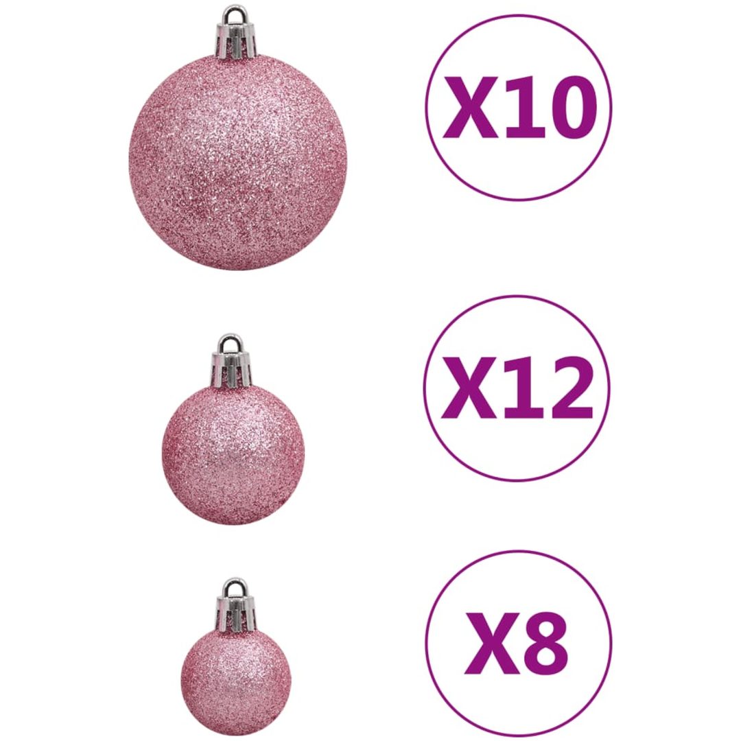 Julgranskulor 111 delar rosa polystyren vidaXL – bild 8