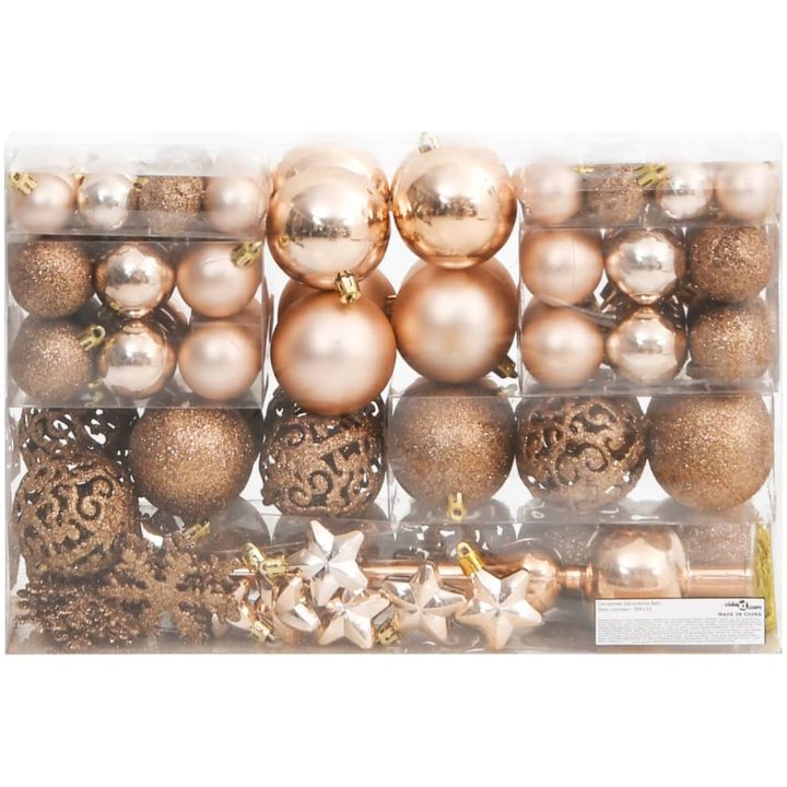 Julgranskulor 111 delar roséguld polystyren vidaXL – bild 4