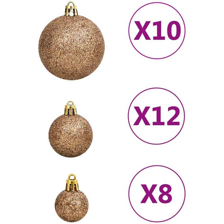Julgranskulor 111 delar roséguld polystyren vidaXL – bild 5