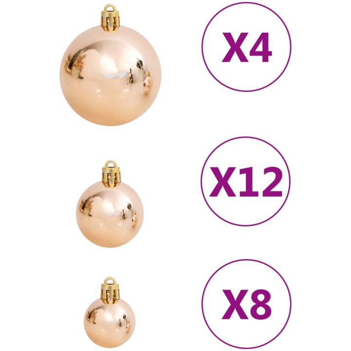 Julgranskulor 111 delar roséguld polystyren vidaXL – bild 7