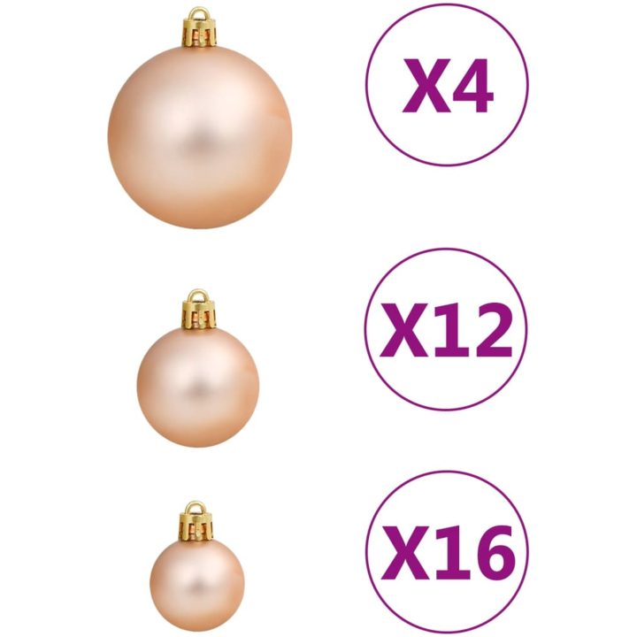 Julgranskulor 111 delar roséguld polystyren vidaXL – bild 8