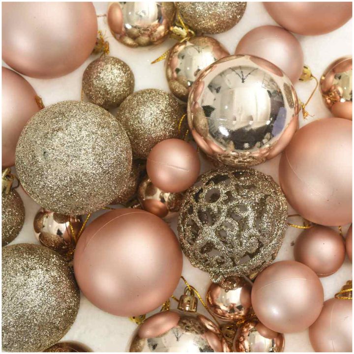 Julgranskulor 111 delar roséguld polystyren vidaXL – bild 10